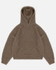 KNIT HOODIE - BROWN