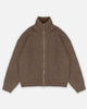 CHUNKY KNIT TRACK TOP - BROWN