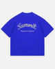 CHAIN STITCH T-SHIRT - COBALT BLUE