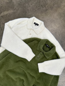 KNIT POLO - OLIVE