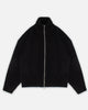 CHUNKY KNIT TRACK TOP - BLACK