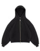 THERMAL LINED HEAVY DUTY ZIP  HOODIE - BLACK